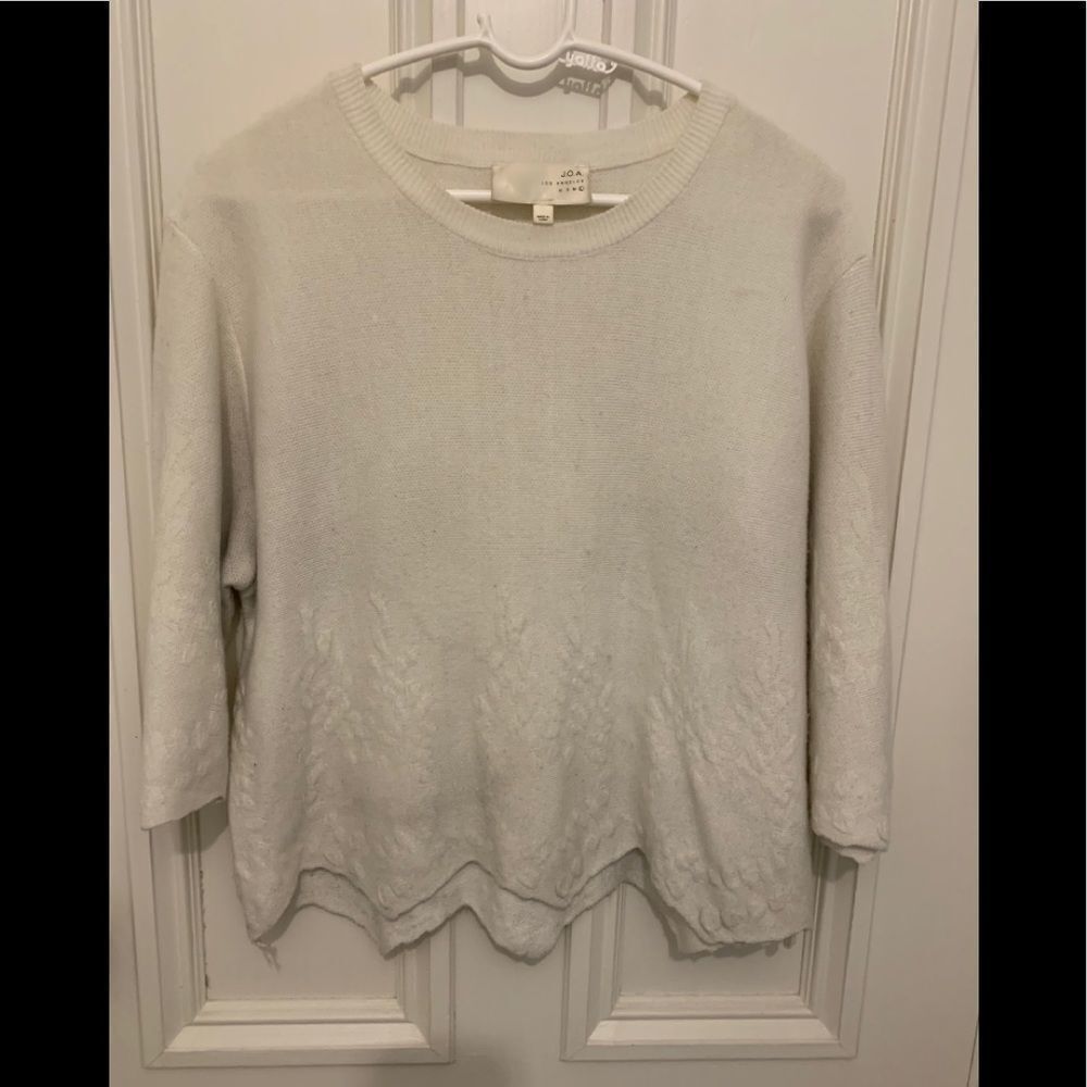 JOA  Los Angeles Cream floral sweater large